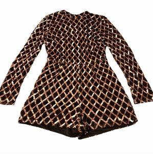Xtaren Sequins black and gold romper